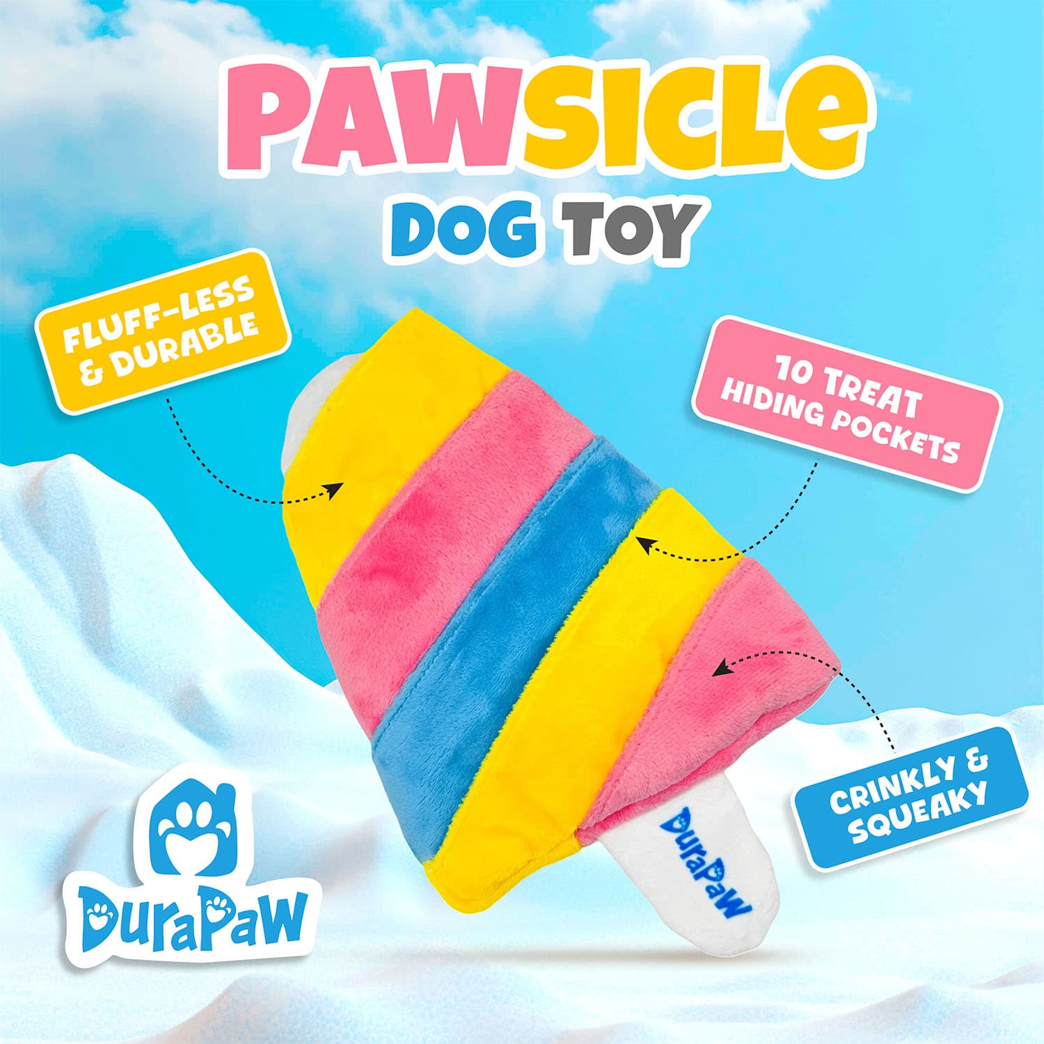 Durable Snuffle Treat Dispensing Popsicle Dog Toy
