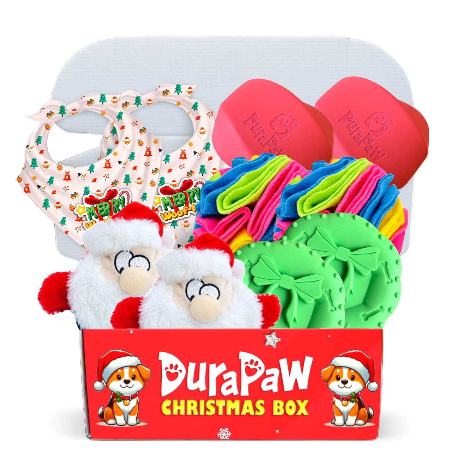 DuraPaw Christmas 10 Pack Wholesale Value Dog Toy Bundle Kit