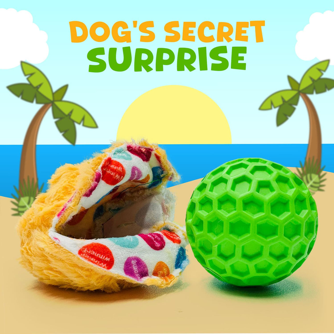 DuraPaw Coconut 2 in 1 Surprise Dog Toy