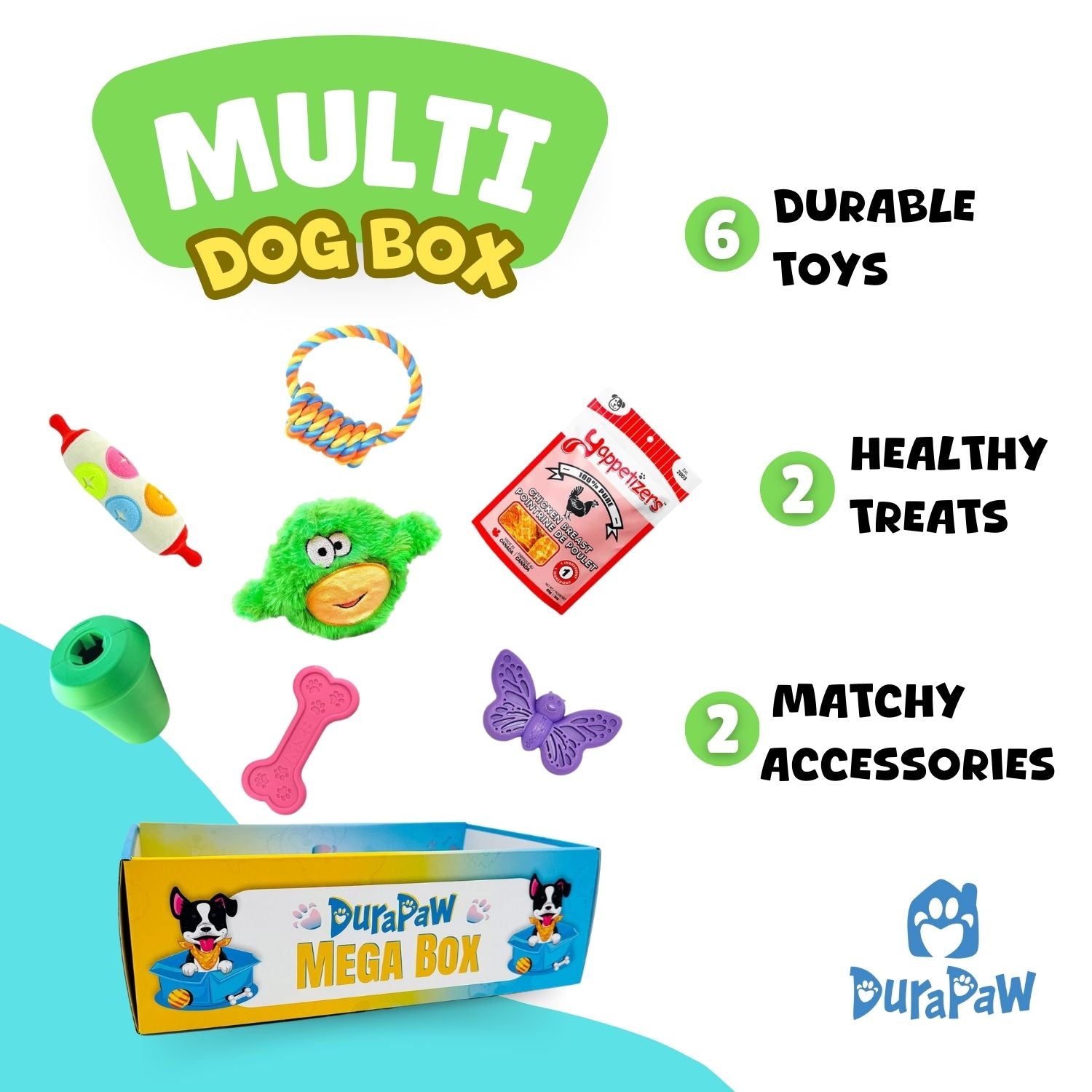 DuraPaw Multi Dog Subscription Box Toys Treats Accessories Canada