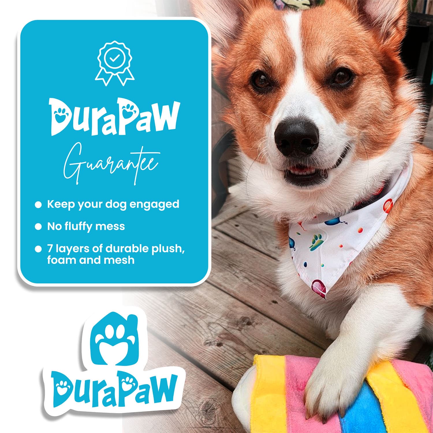 DuraPaw Snuffle Plush Popsicle Pet Dog Toy Guarantee
