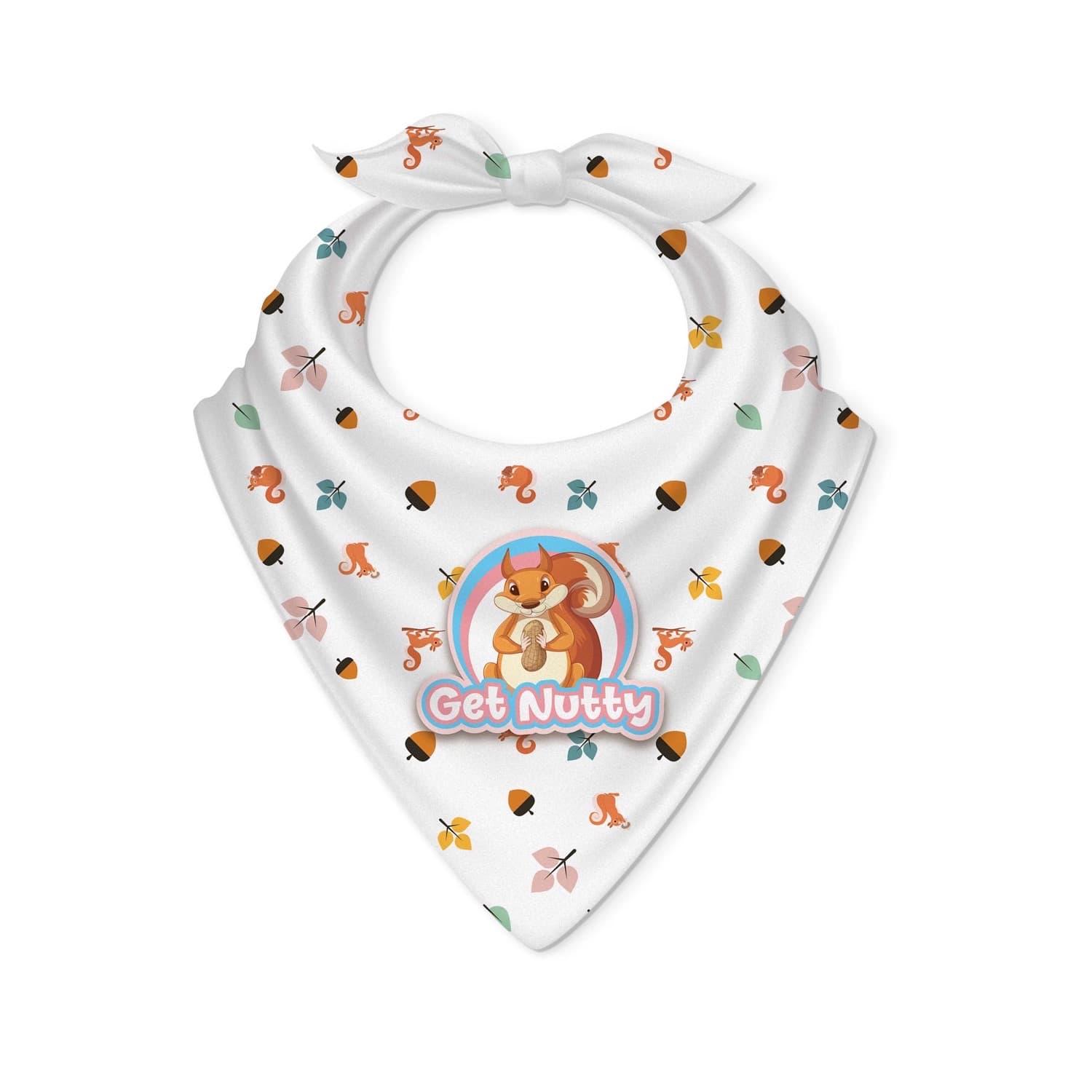 Cute Squirrel Get Nutty Themed Dog Bandana Accessory