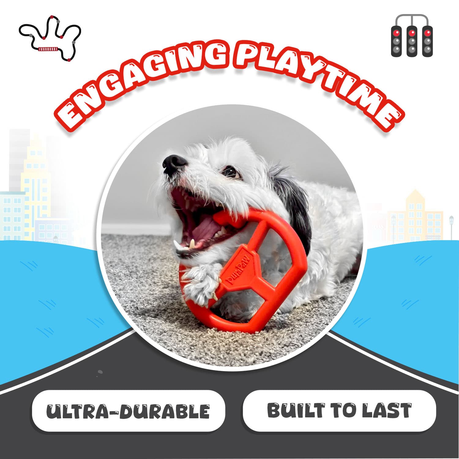 Ultra Durable Racing Wheel Dog Puppy Chew Toy